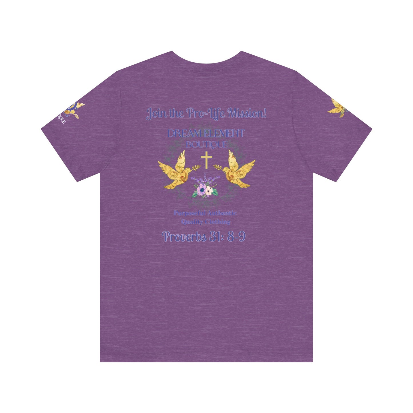 Be A Part of The Change, Pro Life Mission Dream Element Logo Premium Bella Canvas Tee