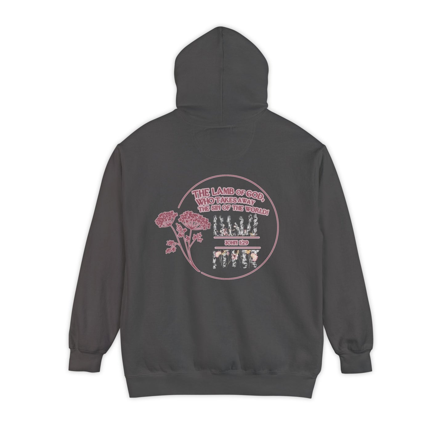 "Behold the Lamb" Floral Faith Graphic Hooded Sweatshirt