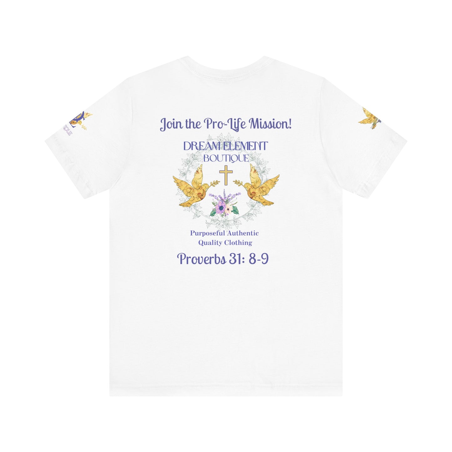 Be A Part of The Change, Pro Life Mission Dream Element Logo Premium Bella Canvas Tee