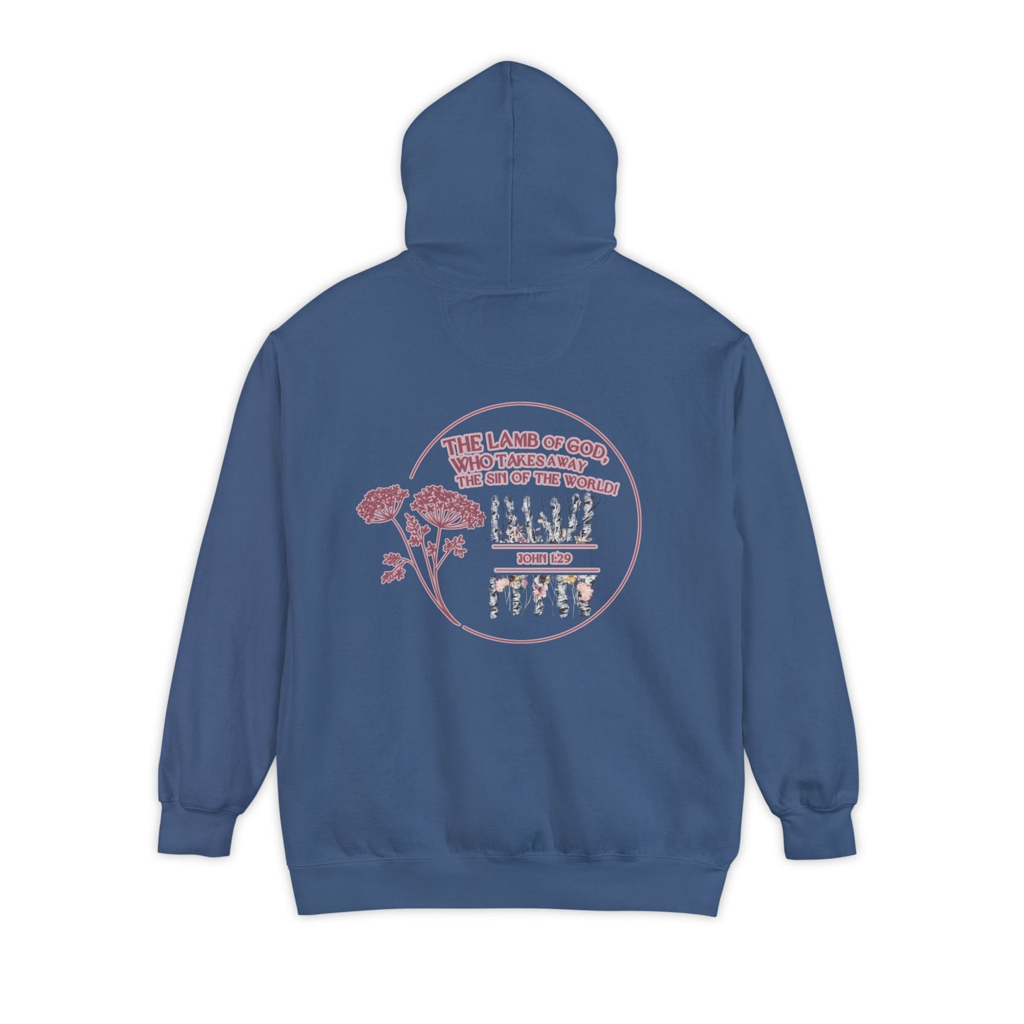 "Behold the Lamb" Floral Faith Graphic Hooded Sweatshirt