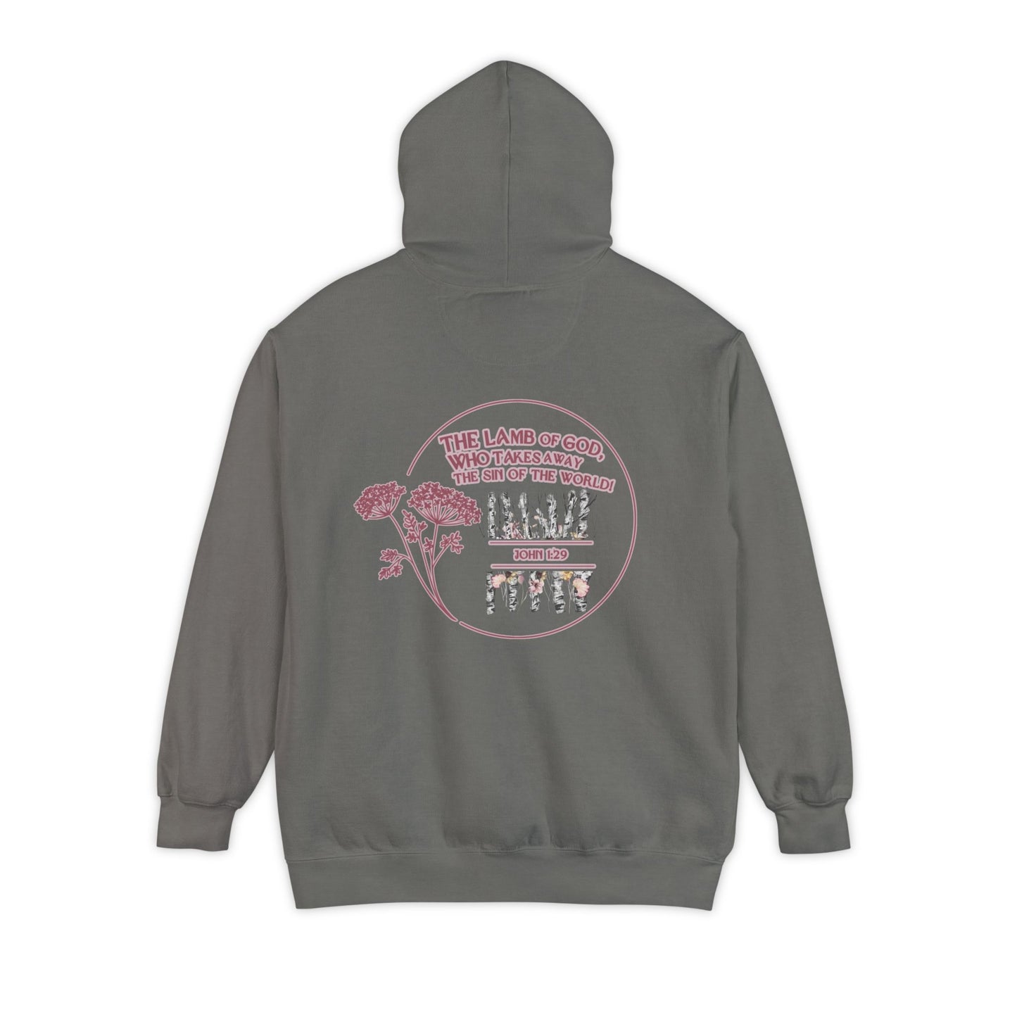 "Behold the Lamb" Floral Faith Graphic Hooded Sweatshirt