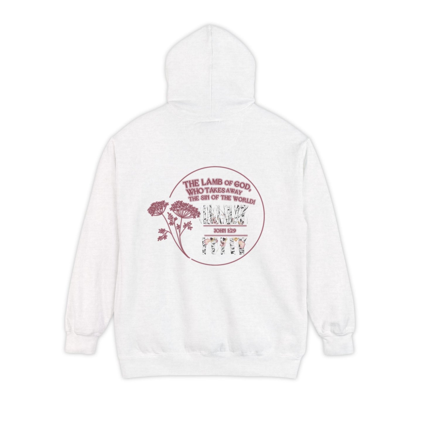 "Behold the Lamb" Floral Faith Graphic Hooded Sweatshirt