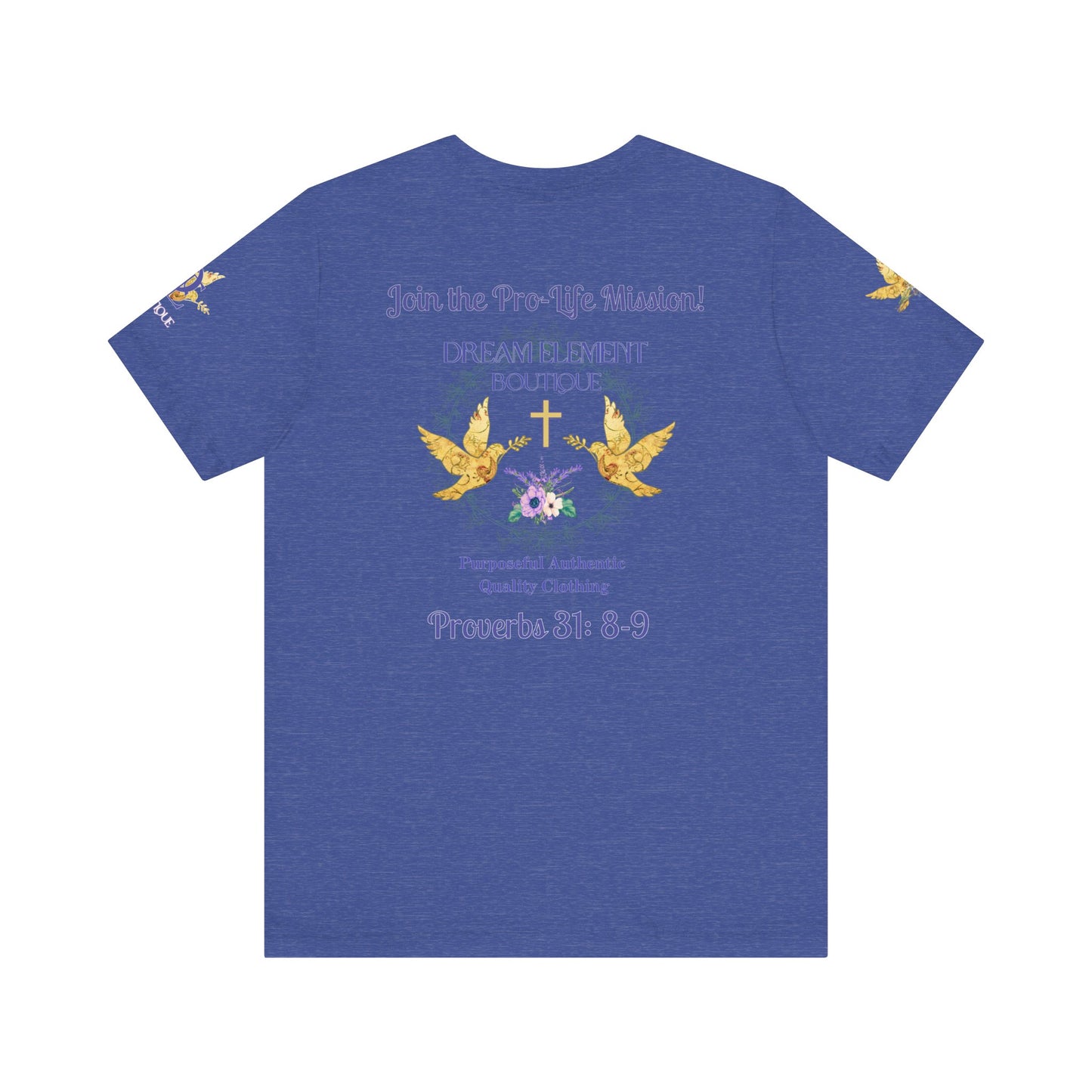 Be A Part of The Change, Pro Life Mission Dream Element Logo Premium Bella Canvas Tee