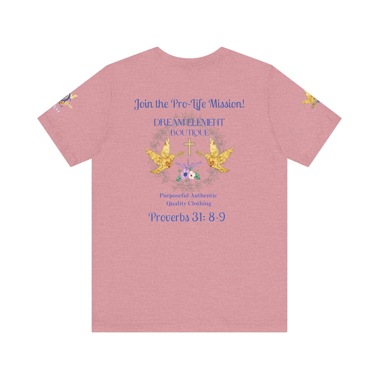 Be A Part of The Change, Pro Life Mission Dream Element Logo Premium Bella Canvas Tee