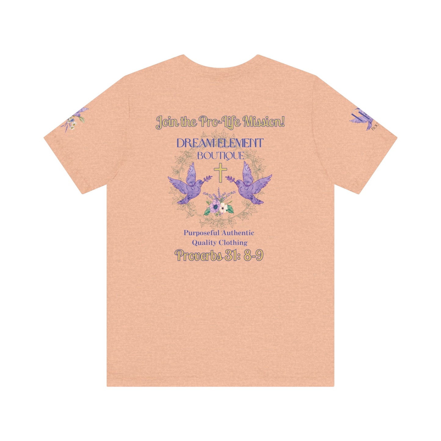 Be A Part of The Change, Pro-Life Mission Dream Element Logo Premium Bella Canvas Tee