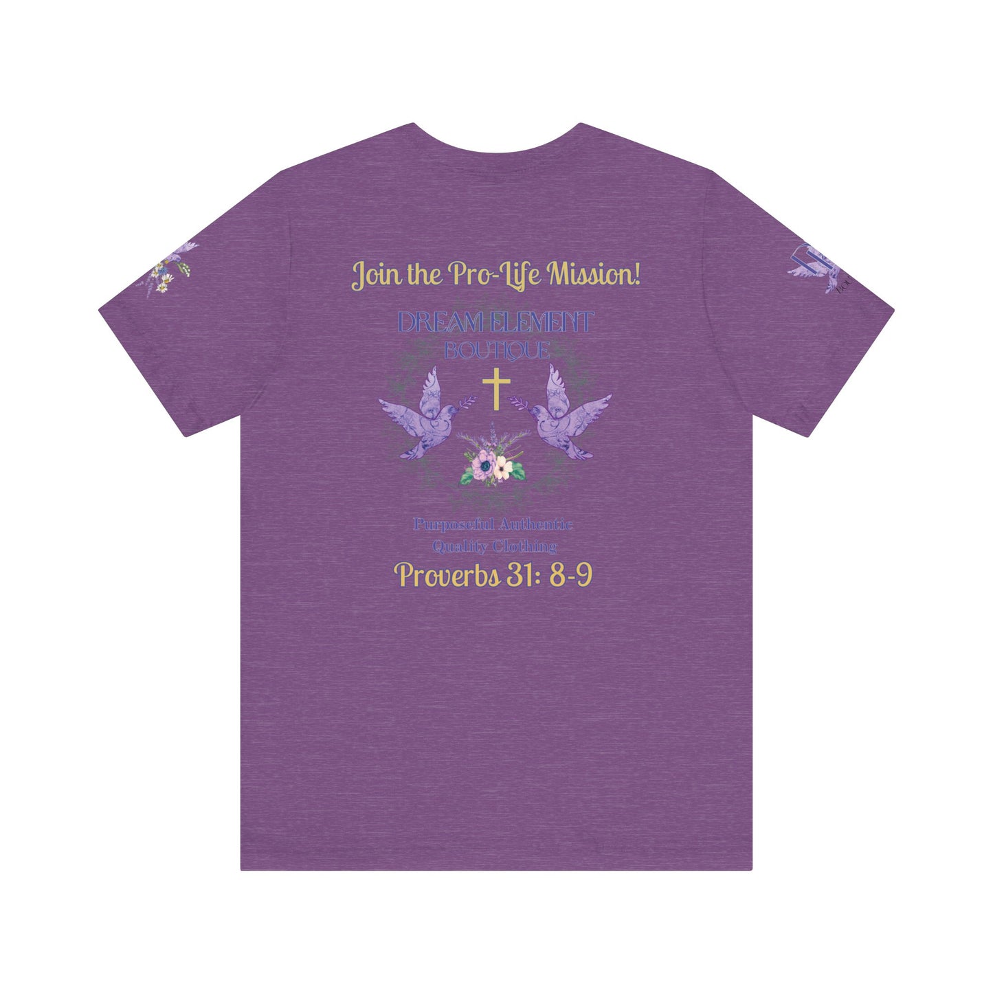 Be A Part of The Change, Pro-Life Mission Dream Element Logo Premium Bella Canvas Tee