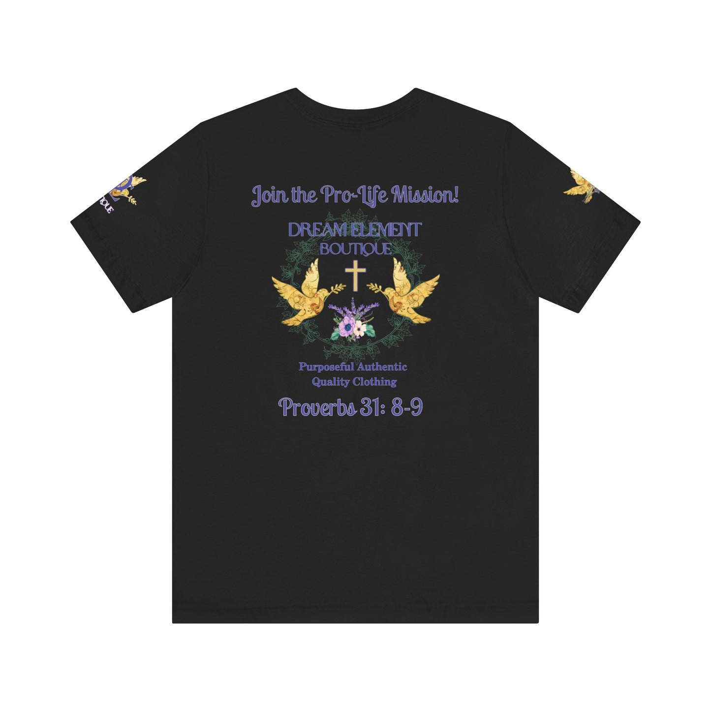 Be A Part of The Change, Pro Life Mission Dream Element Logo Premium Bella Canvas Tee