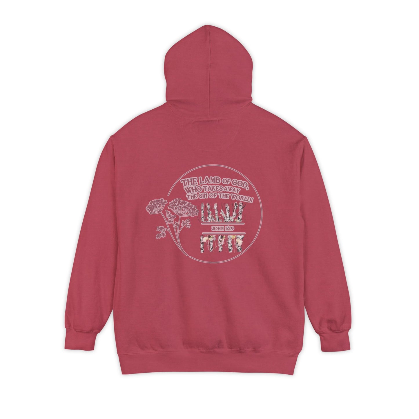 "Behold the Lamb" Floral Faith Graphic Hooded Sweatshirt