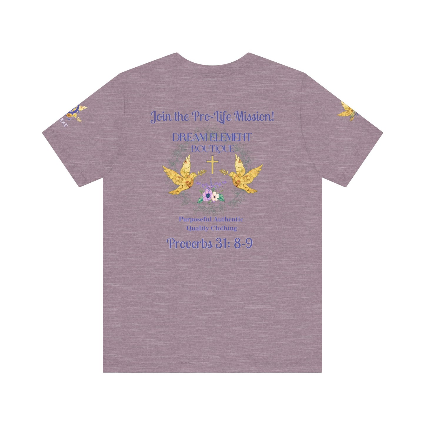 Be A Part of The Change, Pro Life Mission Dream Element Logo Premium Bella Canvas Tee