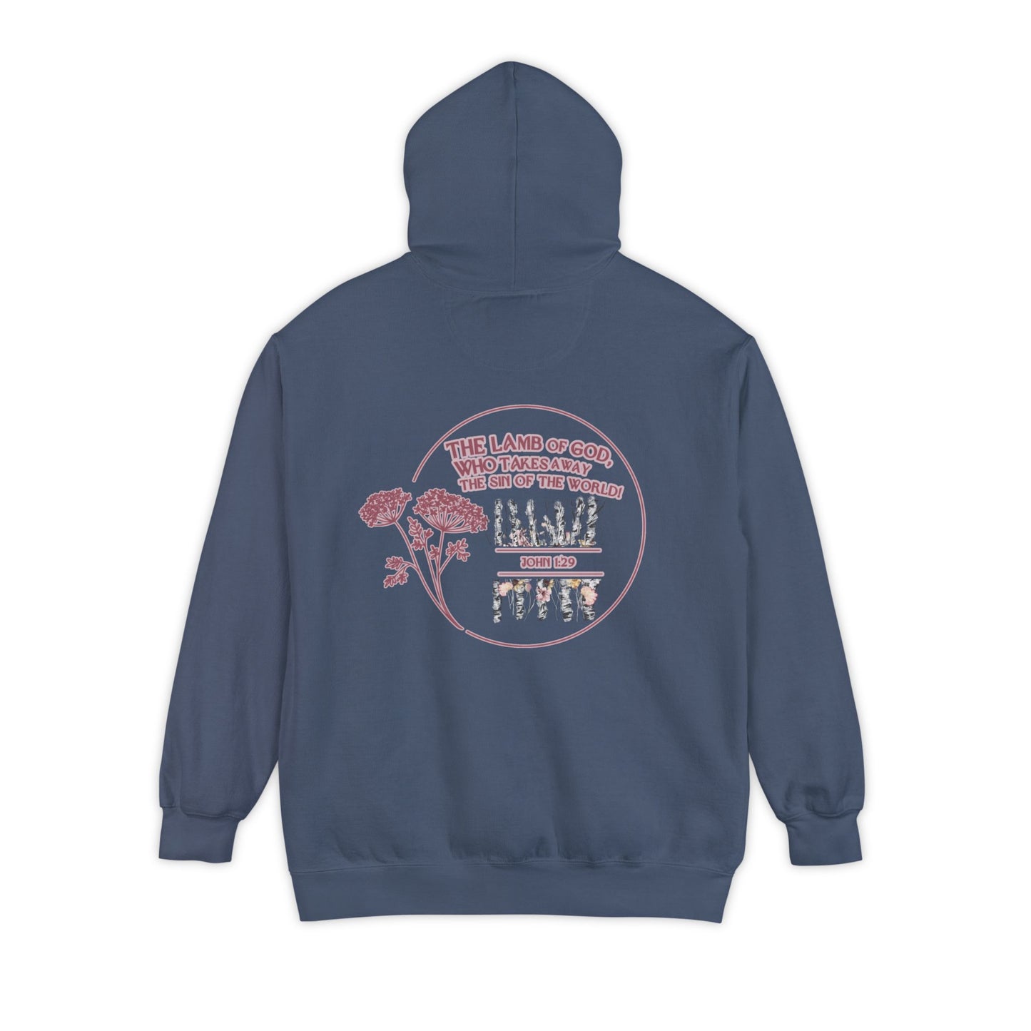 "Behold the Lamb" Floral Faith Graphic Hooded Sweatshirt