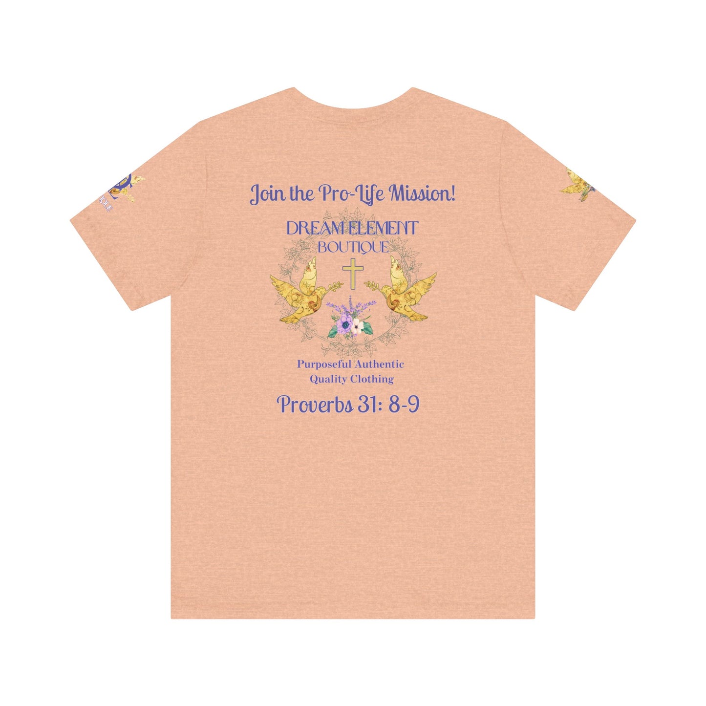 Be A Part of The Change, Pro Life Mission Dream Element Logo Premium Bella Canvas Tee