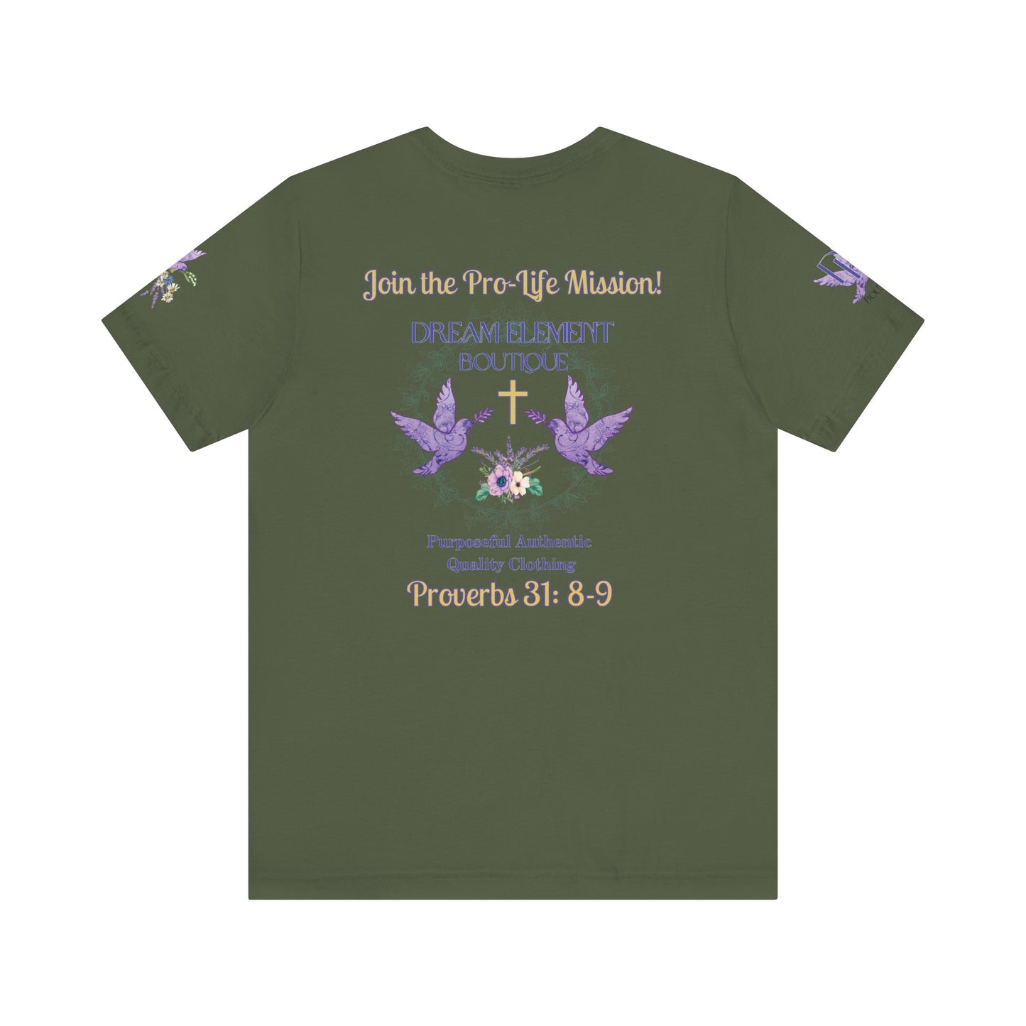 Be A Part of The Change, Pro-Life Mission Dream Element Logo Premium Bella Canvas Tee