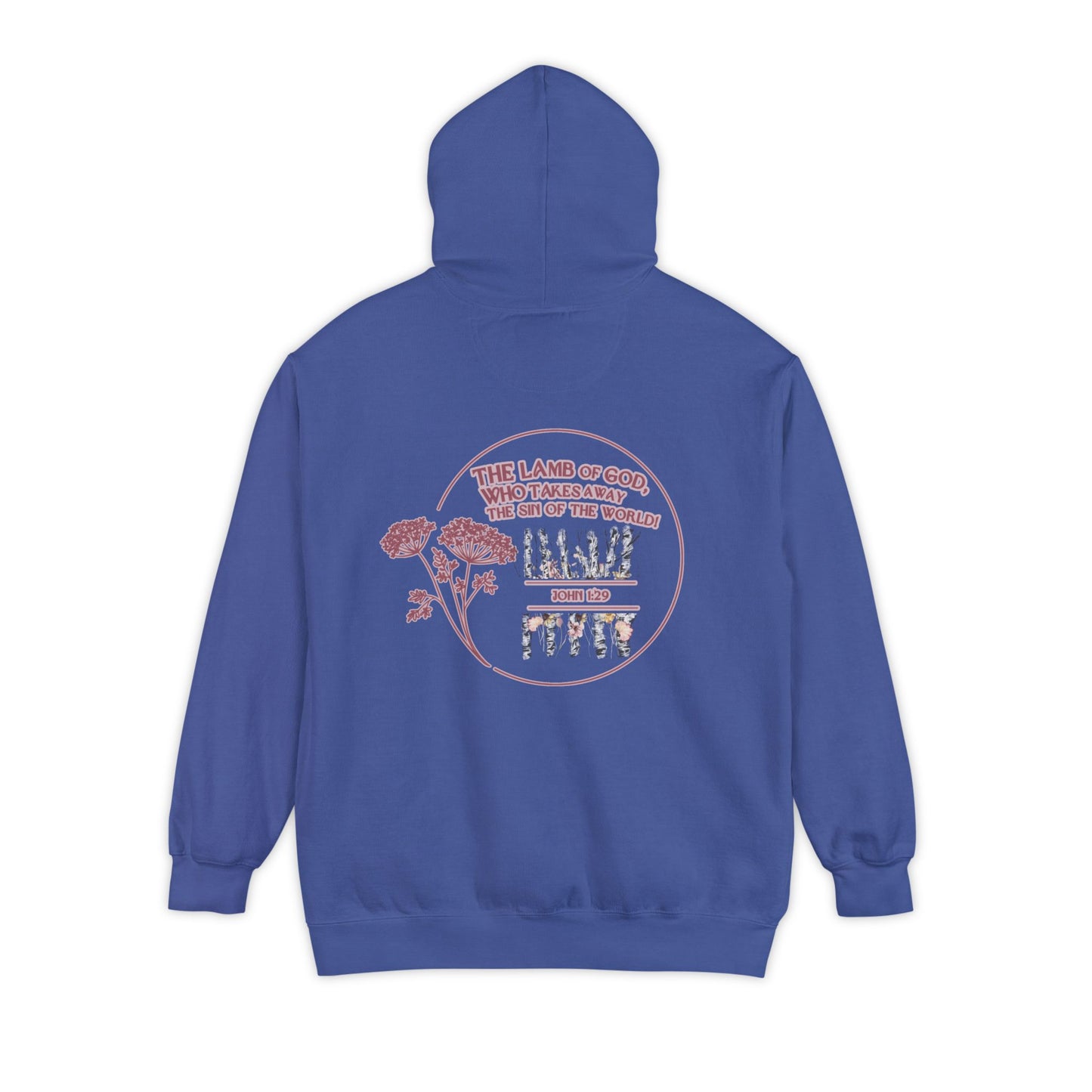 "Behold the Lamb" Floral Faith Graphic Hooded Sweatshirt