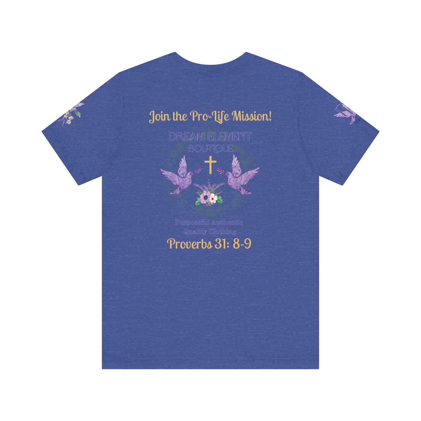 Be A Part of The Change, Pro-Life Mission Dream Element Logo Premium Bella Canvas Tee