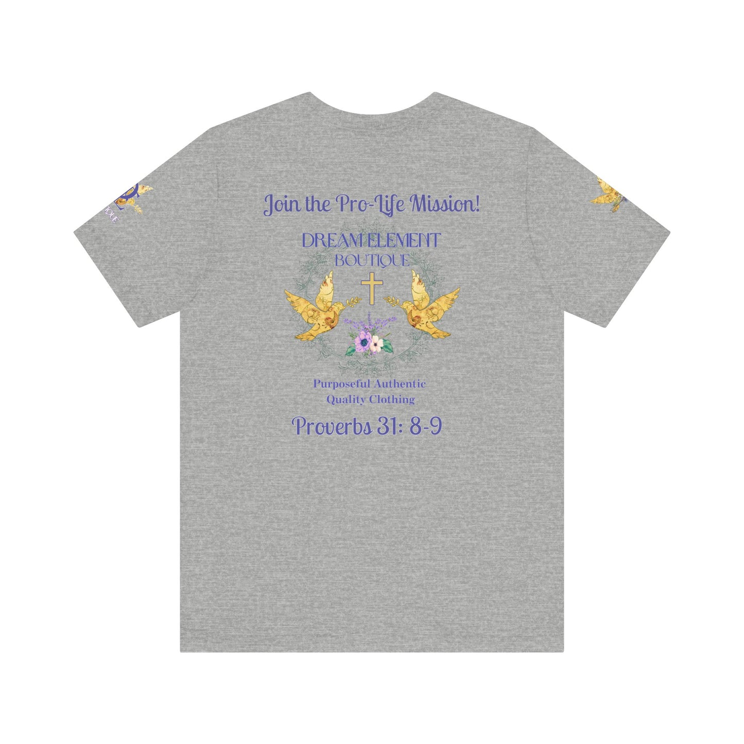 Be A Part of The Change, Pro Life Mission Dream Element Logo Premium Bella Canvas Tee
