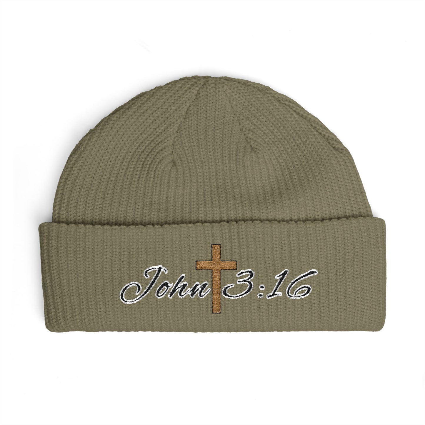 John 3:16 Beanie — God So Loved Scripture Knit Hat