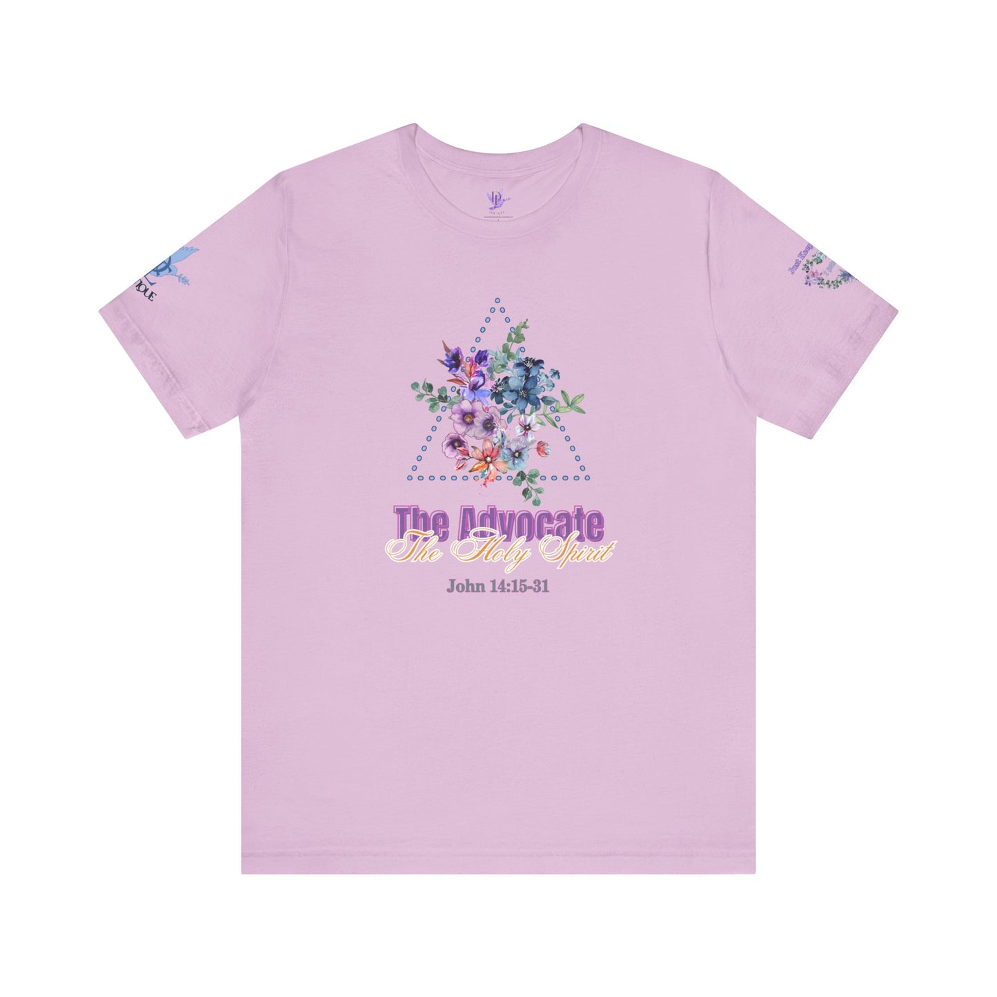 Just Keep Growing, Flowers with Trinity Triangle (2 Peter 3:18 Verse) Premium Bella Canvas tee
