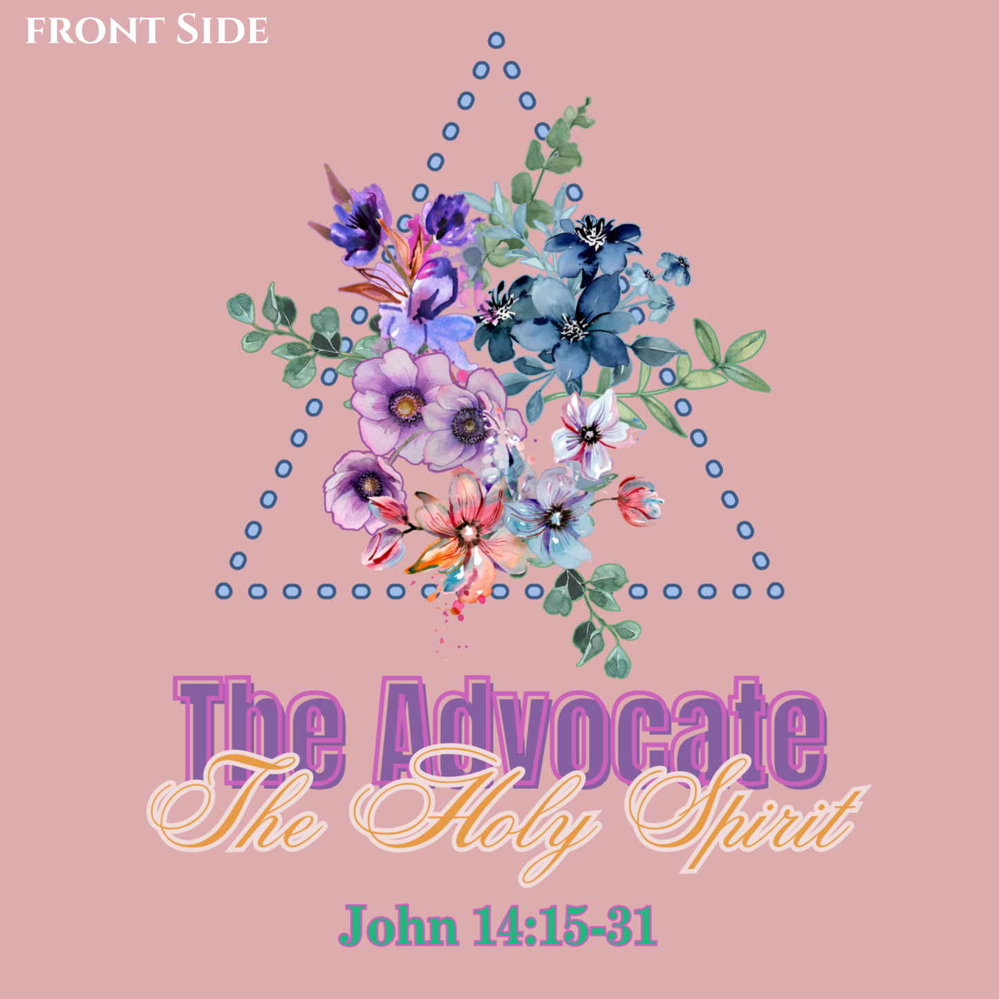 Just Keep Growing, Flowers with Trinity Triangle (2 Peter 3:18 Verse) Premium Bella Canvas tee