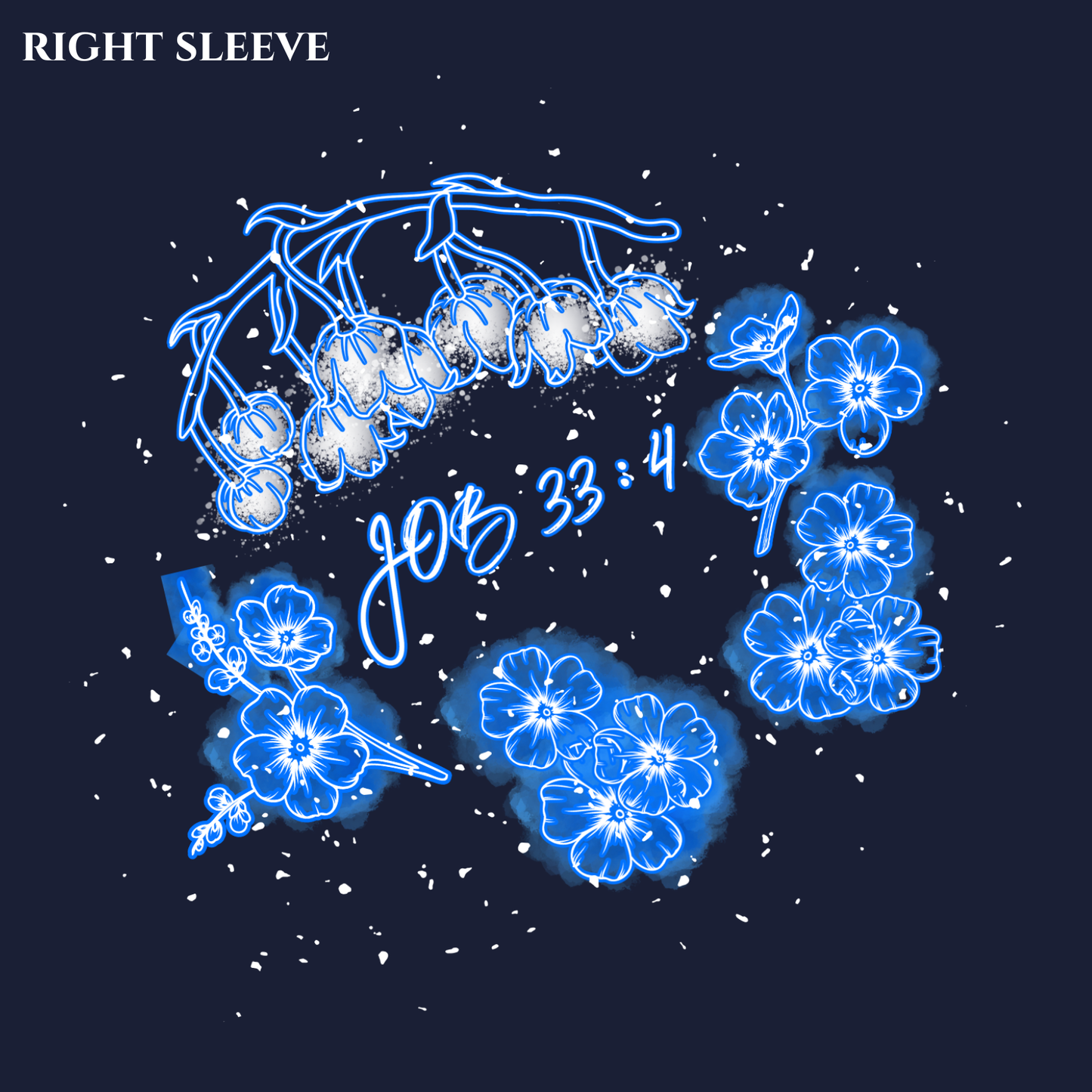 Pro-Life Unborn Child Line Art decorated with Lily of the Valley flowers Included with Bible verses from "Proverbs 31:8-9 & Job 33:4 - Bella Canvas Tee
